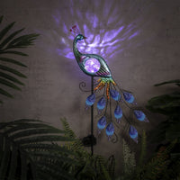 1 x RAW Customer Returns TERESA S COLLECTIONS Garden decoration for outdoors metal peacock solar LED garden figure garden light garden lighting for terrace and balcony, gifts for women - RRP €29.74