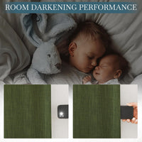 1 x RAW Customer Returns PONY DANCE Heat-insulating curtains, opaque linen look curtains with ruffle tape, set of 2, H 245 x W 140 cm, blackout curtain for rail, linen blackout curtains for living room, apple green - RRP €48.35