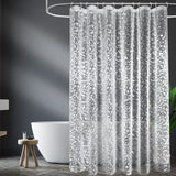 1 x RAW Customer Returns EurCross anti-mold shower curtain 180x200 with 3 stronger magnets at the bottom, transparent with 3D pebbles pattern, waterproof Eva plastic shower curtain for bathtub with 12 rings - RRP €17.99