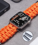 1 x RAW Customer Returns BINLUN Compatible with Apple Watch Strap Paracord 550 49mm Military Style Robust Nylon Sports Strap Replacement Bracelet for iWatch Ultra Men Women 8 Colors Orange  - RRP €22.99