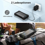 1 x RAW Customer Returns WASTDE Solar Power Bank 26800mAh, Solar Charger with Dual USB Ports and Suction Cup Mount, Waterproof Outdoor External Battery, Portable Charger with Flashlight for Smartphone, Tablet and - RRP €20.4