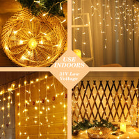 1 x RAW Customer Returns BELLALICHT outdoor fairy lights 600 15m - LED light curtain with timer, IP44 waterproof 8 modes for indoor outdoor use bedroom wedding Christmas party - RRP €32.26