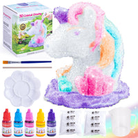 1 x RAW Customer Returns Kazzley Unicorn Craft Set for Children from 6 Years, 2-in-1 Crystal Growing Kit, DIY Colorful Crystal Unicorns Creating Experiments Crafts for Children from 6 7 8 9 10 Years, Gifts Toys for Girls - RRP €15.12