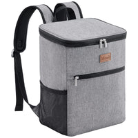 1 x RAW Customer Returns Lifewit 21L Insulated Bag 30 Cans with Hard Lining, Picnic Lunch Cooler Bags, Insulated Backpack with Soft Sides for Camping BBQ Outdoor Activities Grey  - RRP €31.99