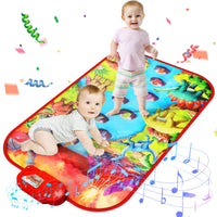 1 x RAW Customer Returns VATOS Piano Mat for Boys Girls, Baby Music Mat with 9 Keys, 7 Dino 1 Volcano Sounds, Keyboard Mat Educational Toy, Dance Mat Toy for Children Ages 1 2 3 4 5 Christmas Birthday Gifts - RRP €8.81