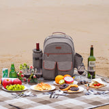 1 x RAW Customer Returns ZORMY Picnic Backpack Set for 4 People with Cooler Compartment, Picnic Bag with Waterproof Bag, Insulated Bottle Wine Holder, Fleece Blanket and Cutlery for Camping, Gifts for Couples Wedding Anniversary - RRP €71.99