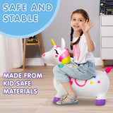 2 x RAW Customer Returns JOYIN bouncy animal unicorn for children, including air pump, inflatable bouncy toy made of, hopper unicorn, promotes sense of balance, bouncy animal from 2,3,4,5,6, animal ears for support, robust and durable - RRP €61.84