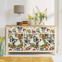 1 x Brand New VEELIKE floral wallpaper vintage 44.5cm 900cm butterfly adhesive film beige pattern wallpaper flowers furniture film self-adhesive photo wallpaper bedroom romance cupboard paper living room cupboard kitchen waterproof - RRP €48.22