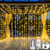 1 x RAW Customer Returns 300 LEDs light curtain indoor fairy lights curtain, GCMacau 3x3m light curtain outdoor battery, hanging curtain battery operated with remote control, fairy lights for Valentine s Day, bedroom, wedding - RRP €25.2