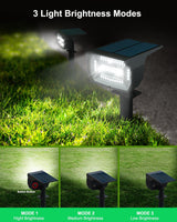 1 x RAW Customer Returns Solar Spotlights For Outdoors, 48LEDs Solar Garden Light, 2-in-1 Solar Landscape Lighting IP67 Waterproof Adjustable Wall Light 3 Brightness Levels for Pathway Yard Garden, 2 Pack, Cold White - RRP €24.58