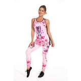 1 x RAW Customer Returns DRZHEAM Women s 2 Piece Casual Skull Outfits 3D Printed Hollow Tank Tops Yoga Leggings Jogger Sets Activewear Pink, M  - RRP €30.99