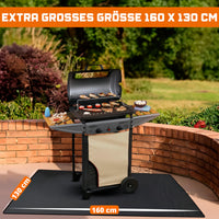 1 x RAW Customer Returns Outdoor Barbecue Fireproof Carpet Extra Large 160 x 130 cm Fire Resistant New 2024 Includes Apron and Ebook with Recipes Avoid Burning and Staining the Lawn or Soil Fireplace Rug - RRP €36.65