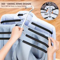 3 x RAW Customer Returns Multi-layer clothes hanger, 3 pack 5 hangers per hanger, with hanger space-saving for wardrobe, outerwear, space-saving, non-slip, multiple hangers, black 3 pack  - RRP €78.63