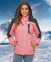 1 x RAW Customer Returns TACVASEN Women s Warm Transition Jacket Winter Lined Trekking Ski Jacket with Waterproof Zipper, Pink grey, XXL - RRP €76.98