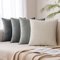 1 x RAW Customer Returns MIULEE velvet cushion cover 45 x 45 cm cushion cover grey series set of 4 sofa cushions velvet cushions decorative throw pillows couch cushions decorative cushions colour gradient cover sofa  - RRP €22.99