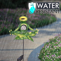 1 x RAW Customer Returns TERESA S COLLECTIONS Garden decoration for outside, solar lamps for outside garden figure frog yoga metal solar path light weatherproof plug-in lights with ground spike, Mother s Day gifts for mom - RRP €25.2