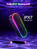 1 x RAW Customer Returns Powerful Outdoor Bluetooth Speaker, MEGUO IPX7 Waterproof Bluetooth Speaker with RGB Light, 20W 360 HD Stereo, Bass, Microphone, Bluetooth Speaker for Shower BBQ Party Garden Travel - RRP €19.67