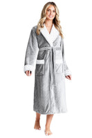 1 x RAW Customer Returns CityComfort Women s Winter Robe, Women s Fleece Lined House Robe Dark Grey White, M  - RRP €31.99