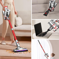 1 x RAW Customer Returns IAB Cordless Vacuum Cleaner 6 in 1, 30000pa Cordless Broom Vacuum Cleaner, Autonomy 50 Mins Wireless Electric 300W Handheld Vacuum Cleaner for Carpet Pet Hair Floor Sofa - RRP €117.73