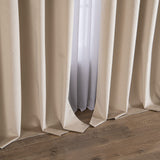 1 x Brand New EMEMA 2 pieces 100 opaque blackout curtain velvet curtains curtain with eyelets thermal curtain eyelet curtain blackout curtains for bedroom living room, 140 x 145 cm beige - RRP €34.14