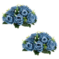 2 x Brand New Inweder Artificial Roses Flowers for Table Decoration Wedding 2 Pcs Blue Artificial Flowers Flower Balls Flower Arrangements Decorative Artificial Bouquets Fake Flowers Decoration Centerpiece for Party Home - RRP €40.8