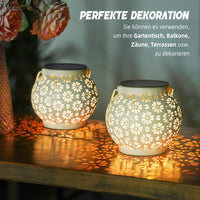 1 x RAW Customer Returns JOYCREATOR Solar Lanterns for Outdoors 2 Pack, IP65 Weatherproof Metal Solar Lantern for Outdoors Hanging, LED Solar Lamps for Outdoors Garden Decoration for Outdoors Porch Table Balcony Patio Path White  - RRP €31.47