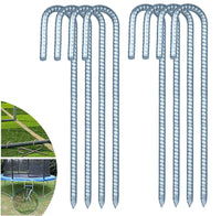 1 x RAW Customer Returns JOERRES Galvanized Ground Anchor, 12 Inch J Ground Spike Construction Anchor Trampoline, Tent Nail with Chisel Tip at the End, Ideal for Securing Fences, Tents, Canopies, Sheds, Trampoline, Swing Sets 12  - RRP €32.24