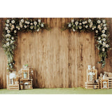 1 x RAW Customer Returns MIRRORANG 3x2m Wedding Background for Photography Secret Garden Backdrop Rustic Wood Wedding Anniversary Photo Studio Accessories Flowers Photo Wall Background - RRP €36.99