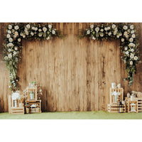 1 x RAW Customer Returns MIRRORANG 3x2m Wedding Background for Photography Secret Garden Backdrop Rustic Wood Wedding Anniversary Photo Studio Accessories Flowers Photo Wall Background - RRP €37.99