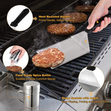 1 x RAW Customer Returns Gwhole Steak Press, Round, Hamburger Press, Smash Burger, Made of 304 Stainless Steel, with Grill Spatula and Spreader, Burger Press, Hamburger Press, Minced Meat Press, for Meat, Grill - RRP €20.4