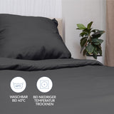 1 x RAW Customer Returns Dreamzie - Bedding set 200x220 cm with 2 pillowcases 80x80 cm anthracite - Duvet cover 200x220 adults made of 100 microfiber - Certified without chemicals Oeko TEX  - RRP €19.16