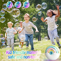 4 x RAW Customer Returns Panacare Automatic Bubble Machine, Portable Rainbow Bubble Machine for Children 1500 Bubbles Min with Bubble Solution 2, Bubble Toy for Children for Outdoor Party Wedding - RRP €68.56