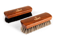 1 x RAW Customer Returns The Shoe Horn High Gloss Shoe Brush Set Classic Edition - Horsehair Brushes Made of Beechwood z2487 - RRP €18.25