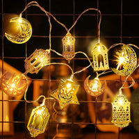 6 x Brand New Ramadan String Lights,1.65M 10LED Curtain Light Stars Moon,Ramadan Eid String Lights,Ramadan Light Decorations,Eid Fairy String Lights,Ramadan Decoration for Indoor and Outdoor,Garden,Festival - RRP €136.8