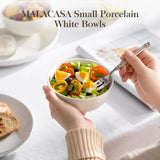 1 x RAW Customer Returns MALACASA, Regular Series, 8-piece porcelain cream white cereal bowl set, 450ml soup bowl, rice bowl, snack bowl, dessert bowl for salad, soups, ramen, fruit etc. 12.7x12.7x6.2cm - RRP €35.5