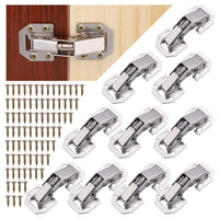 1 x RAW Customer Returns JIZZU Pack of 10 cabinet door hinges with hinge screws, furniture hinges, door hinges for wooden doors, 90 degree screw-on hinge suitable, wooden slatted doors, kitchen cabinet - RRP €11.99