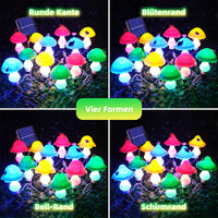 6 x Brand New Nowsok Solar Mushroom String Lights Outdoor Garden Decoration 12 Super Bright LEDs Weatherproof Total Length 7.45m Ideal for Outdoor Applications Flower Border - RRP €142.8