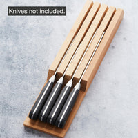 1 x RAW Customer Returns Drawer knife block without knives made of bamboo wood, extendable, for cooking, steak, bread or Japanese knives and cutlery, kitchen accessories, 43x9.5x4cm - RRP €39.49