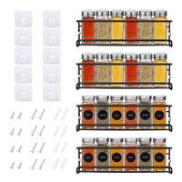 1 x RAW Customer Returns BTGGG Spice Rack Wall 4-Tier Spice Organizer No Drilling, Hanging Spice Rack, Wall Kitchen Shelf Made of Metal for Kitchen, Cupboard, Cupboard Door, Pantry Door Bathroom Black, 29 x 6.2 x 6.2 cm - RRP €17.03