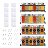 1 x RAW Customer Returns BTGGG Spice Rack Wall 4-Tier Spice Organizer No Drilling, Hanging Spice Rack, Wall Kitchen Shelf Made of Metal for Kitchen, Cupboard, Cupboard Door, Pantry Door Bathroom Black, 29 x 6.2 x 6.2 cm - RRP €17.03