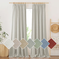 1 x RAW Customer Returns PONY DANCE linen curtains with ruffle tape curtains for rail system set of 2 H 245 x W 140 cm boho curtains living room linen curtains semi-transparent linen curtains, grey-green - RRP €37.26