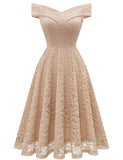 1 x Brand New Homrain Elegant Vintage Women s Pin-up Dress for Evening Cocktail Prom Wedding Party Guinguette in Champagne Lace-1 XL - RRP €42.68