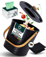 1 x RAW Customer Returns ZUKUNFTSENKEL organic waste bin kitchen 4L odor-proof black with replacement filter and 50 organic waste bags replacement filter, 2 pieces  - RRP €34.99