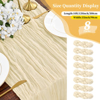 1 x RAW Customer Returns Teruntrue 8 Pieces Cheesecloth Table Runner Cream Table Runner, Rustic Gauze Table Runner Table Decoration for Kitchen Wedding Holiday Party Cream, 300cm  - RRP €35.28