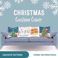 1 x Brand New spirgear set of 4 cushion covers Christmas cushions 45 x 45 cm sofa cushions soft decorative cushion cover for sofa bedroom living room, blue - RRP €15.95