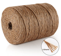 1 x RAW Customer Returns Jute twine 2x100m 6-ply cord craft cord Absofine natural jute craft cord for household garden DIY crafts decoration - RRP €12.1