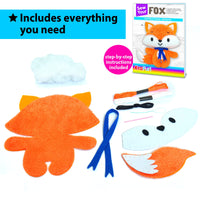 1 x RAW Customer Returns KRAFUN Fox Animal Sewing Kit for Kids, Beginners, My First Art Craft, Includes Fox Puppet Stuffed Animal, Instructions and Plush Felt Materials for Learning to Sew, Embroidery, Age 7 8 9 10 11 12 - RRP €18.99