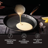 1 x RAW Customer Returns ROSMARINO HexaPRO 2.0-28 cm crepe pan premium non-stick pancake pan for professional cooking, scratch-resistant and versatile for use on all types of stoves - RRP €70.58