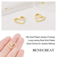 1 x RAW Customer Returns BENECREAT 20PCS 18K Gold Plated Connecting Rings Brass Heart Closed Jewelry Connectors for Bracelets Necklace DIY Making, 11.5x13mm - RRP €10.5