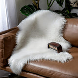 1 x RAW Customer Returns MIULEE Faux Fur Rug Fluffy Soft Warm Modern Floor Mat Sofa Mat Faux Fur Decorative Fur Irregular Bed Rug Wool Longhair Look Cozy 60x90 cm White - RRP €24.58